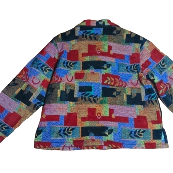 Coastal Cowgirl Tapestry jacket Dopamine bohemian festival color block Sz XL - Picture 7 of 11